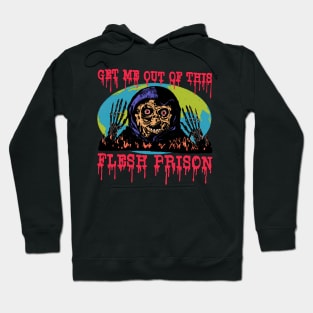 Get Me Out Of This Flesh Prison - Funny Horror Retro Cartoon Hoodie